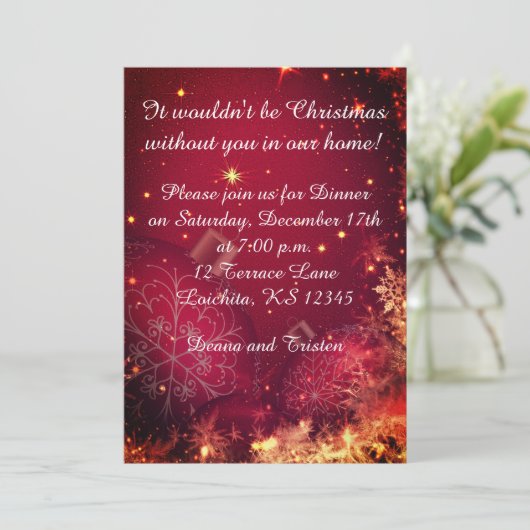 Elegant Kerstfeest Uitnodiging (Staand voorkant)