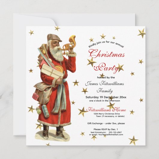 Elegant kerstfeest uitnodiging (Voorkant)