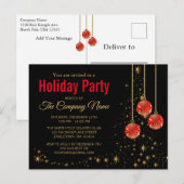 Elegant kerstfeest uitnodiging briefkaart (Voorkant / Achterkant)