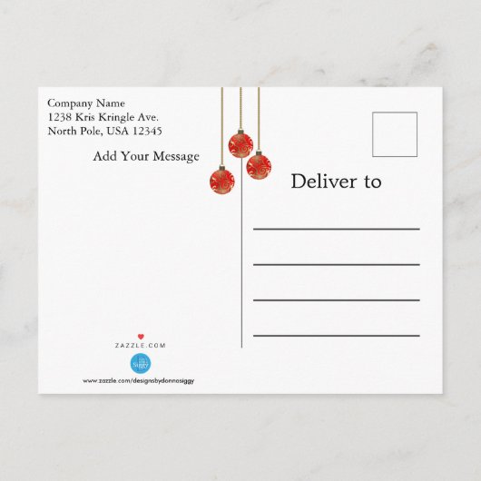 Elegant kerstfeest uitnodiging briefkaart (Achterkant)