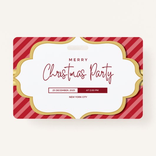 Elegant kerstfeest uitnodiging Kaart" Badge (Voorkant)
