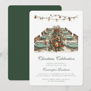 Elegant kerstfeest - Uitnodiging voor het diner