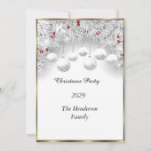 Elegant kerstfeest White Snow bubles Kaart (Achterkant)