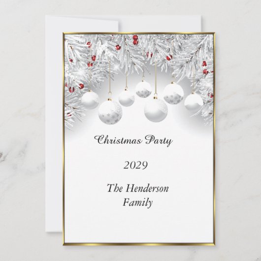 Elegant kerstfeest White Snow bubles Kaart (Achterkant)