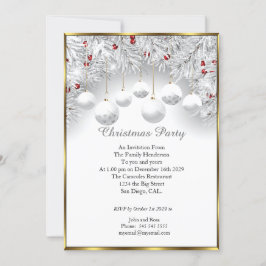 Elegant kerstfeest White Snow bubles Kaart