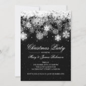 Elegant kerstfeest Winter Ornaments Black Kaart (Voorkant)