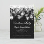 Elegant kerstfeest Winter Ornaments Black Kaart (Staand voorkant)