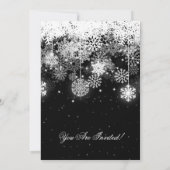 Elegant kerstfeest Winter Ornaments Black Kaart (Achterkant)