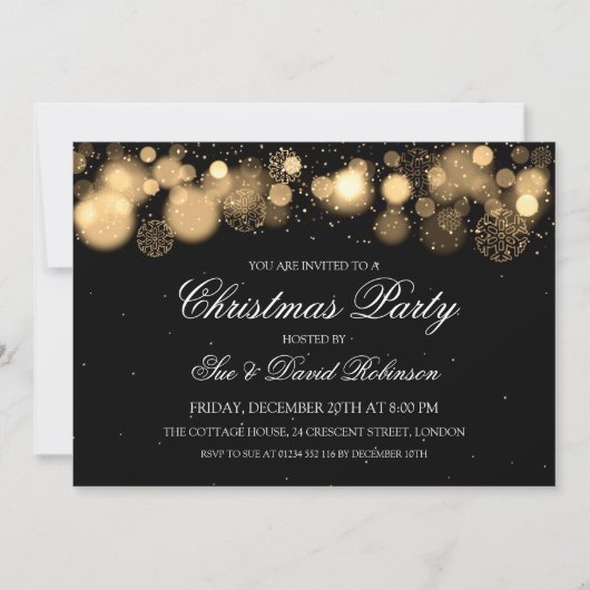 Elegant kerstfeest Winter Wonder Gold Kaart (Voorkant)