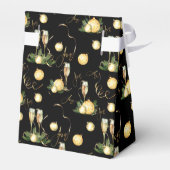 Elegant Kerstfeest Zwart & Goud Bedankdoosjes (Achterkant)