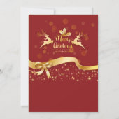 Elegant Kerstfeest Zwart Goud Rood Glitter Kaart (Achterkant)