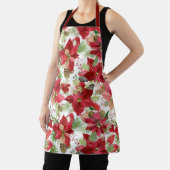 Elegant kerstfeestay Poinsettia Pine Cone Schort (Insitu)