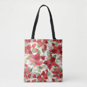 Elegant kerstfeestay Poinsettia Pine Cone Tote Bag (Voorkant)