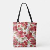 Elegant kerstfeestay Poinsettia Pine Cone Tote Bag (Achterkant)