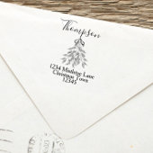 Elegant kerstfeestdag Botanical Return Address Zelfinktende Stempel