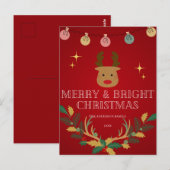 Elegant kerstfeestdag briefkaart (Voorkant / Achterkant)