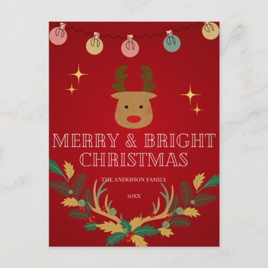 Elegant kerstfeestdag briefkaart (Voorkant)