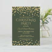 Elegant kerstfeestdag Gold Green Glitter Kaart (Staand voorkant)