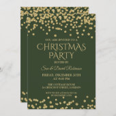 Elegant kerstfeestdag Gold Green Glitter Kaart (Voorkant / Achterkant)