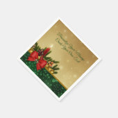 Elegant kerstfeestdag Holly, Bow & Candle Servet (Hoek)