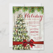 Elegant kerstfeestdag Open House Kaart (Voorkant)