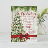 Elegant kerstfeestdag Open House Kaart (Staand voorkant)