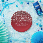 Elegant kerstfeestdag, strijklampjes rood papieren bordje (Feest)