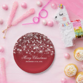 Elegant kerstfeestdag, strijklampjes rood papieren bordje (Feest)