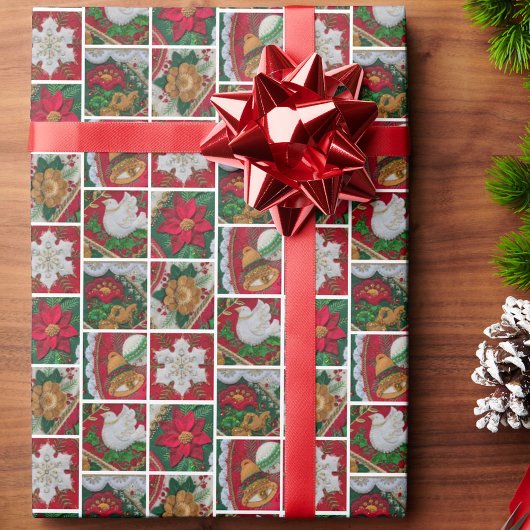 Elegant kerstfeestdag traditionele kleuren cadeaupapier