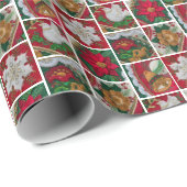 Elegant kerstfeestdag traditionele kleuren cadeaupapier (Rol Hoek)