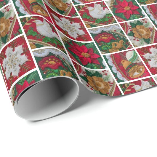 Elegant kerstfeestdag traditionele kleuren cadeaupapier (Rol Hoek)