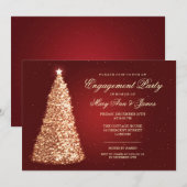 Elegant kerstfeestfeest Gold Red Kaart (Voorkant / Achterkant)