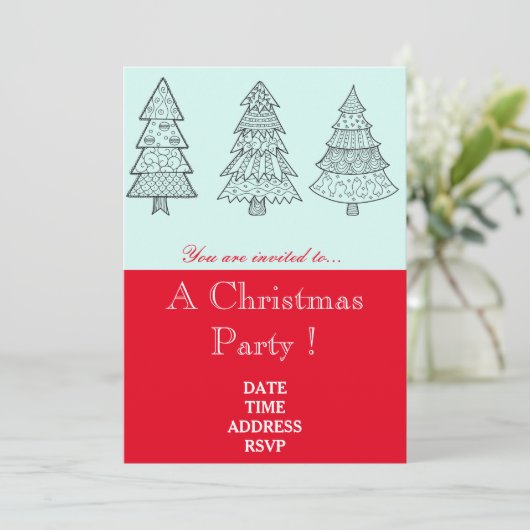 Elegant kerstfeestfeest kaart (Staand voorkant)