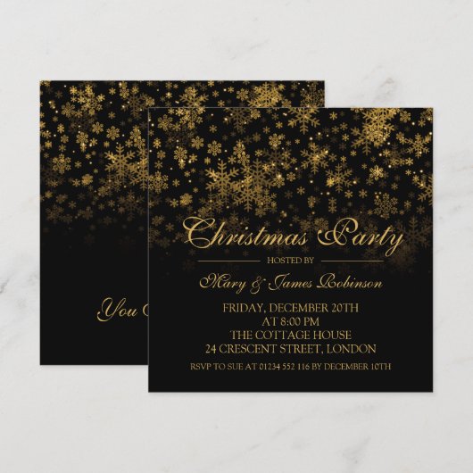 Elegant kerstfeestfeest kaart (Voorkant / Achterkant)