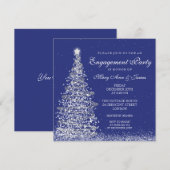 Elegant kerstfeestfeest Silver Navy Kaart (Voorkant / Achterkant)