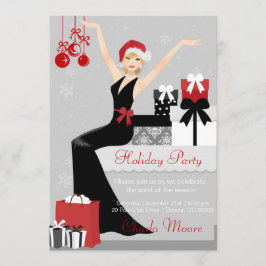 Elegant kerstfeestfeest Uitnodiging voor cadeautje