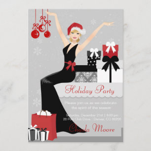 Elegant kerstfeestfeest Uitnodiging voor cadeautje