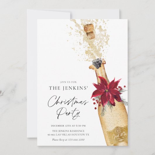 Elegant kerstfeestje kaart (Voorkant)