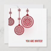 Elegant kerstfeestornaments Red Kaart (Achterkant)