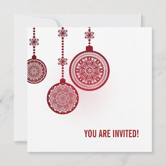 Elegant kerstfeestornaments Red Kaart (Achterkant)