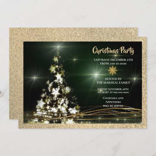 Elegant kerstfeestviering  kaart (Voorkant / Achterkant)