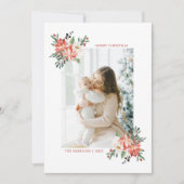 Elegant kerstFloral Botanische Fotokaart (Voorkant)