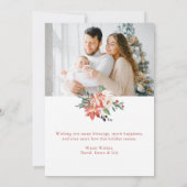 Elegant kerstFloral Botanische Fotokaart (Achterkant)