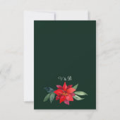Elegant kerstFloral Green Wedding RSVP Kaart (Achterkant)