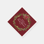 Elegant KerstFloral Holly Wreath Servet (Hoek)