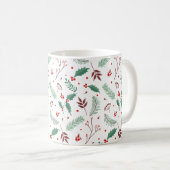 Elegant Kerstfloral Pattern | Klassieke Mok (Voorkant rechts)