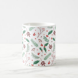 Elegant Kerstfloral Pattern | Klassieke Mok