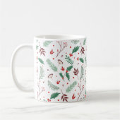 Elegant Kerstfloral Pattern | Klassieke Mok (Links)