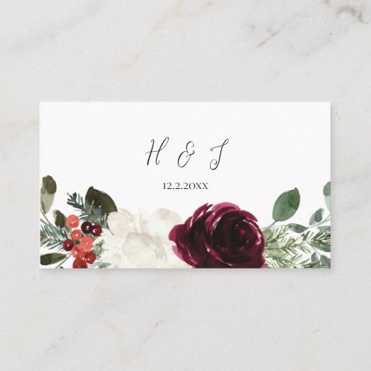 Elegant kerstFloral Wedding Plaatskaartje (Achterkant)