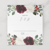Elegant kerstFloral Wedding Plaatskaartje (Buitenkant ongevouwen)
